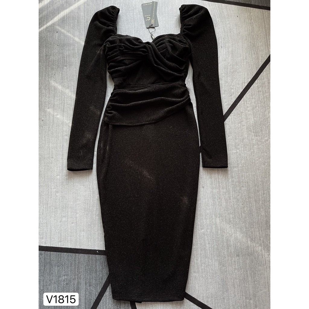 Váy đen body xoắn ngực V1815 - Đẹp Shop DVC