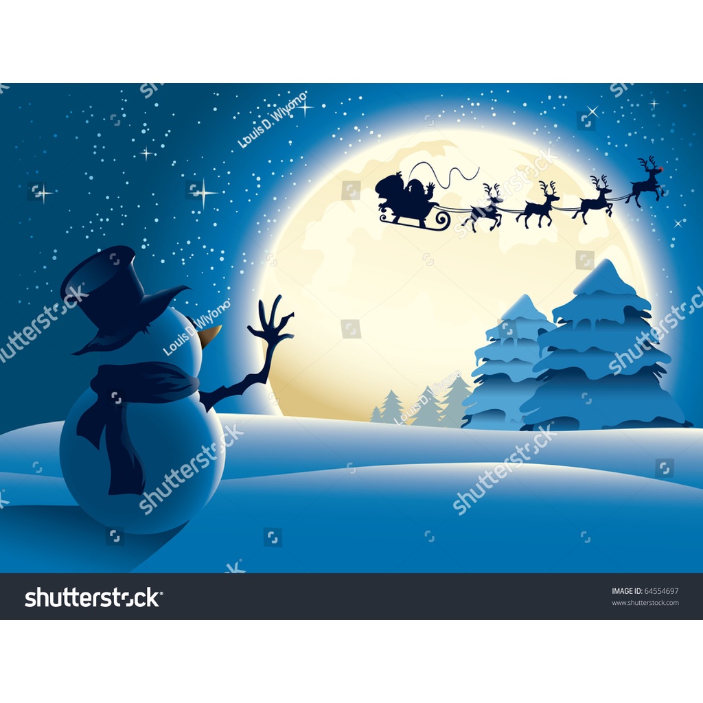 Tranh Dán Tường 3D Người Tuyết Tặng Keo Và Dụng Cụ Dán