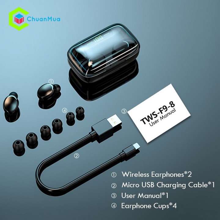 Tai Nghe Nhét Tai Bluetooth 5.0 Không Dây Nút Cảm Ứng (Chơi Game, Chống Ồn, Chống nước, Rảnh tay lái xe,...)