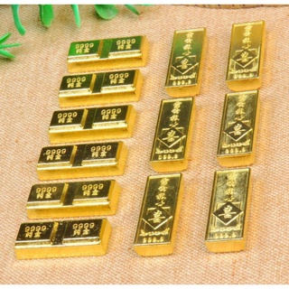 Bộ 10 Thỏi vàng nén Thần Tài khối vuông đồng vàng - Dài 3cm *1,2 cm dày 0,7cm thờ Thần Tài cầu tài lộc, chiêu tài lộc