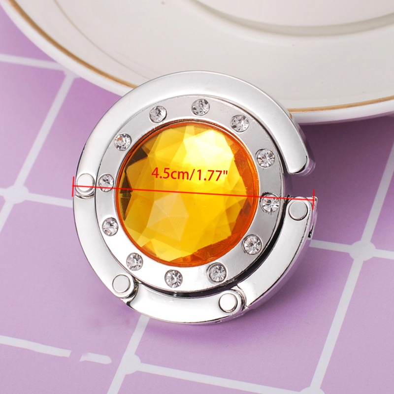 Móc Treo Túi Xách Bằng Kim Loại Gấp Được Đính Đá Pha Lê Cho Nữ