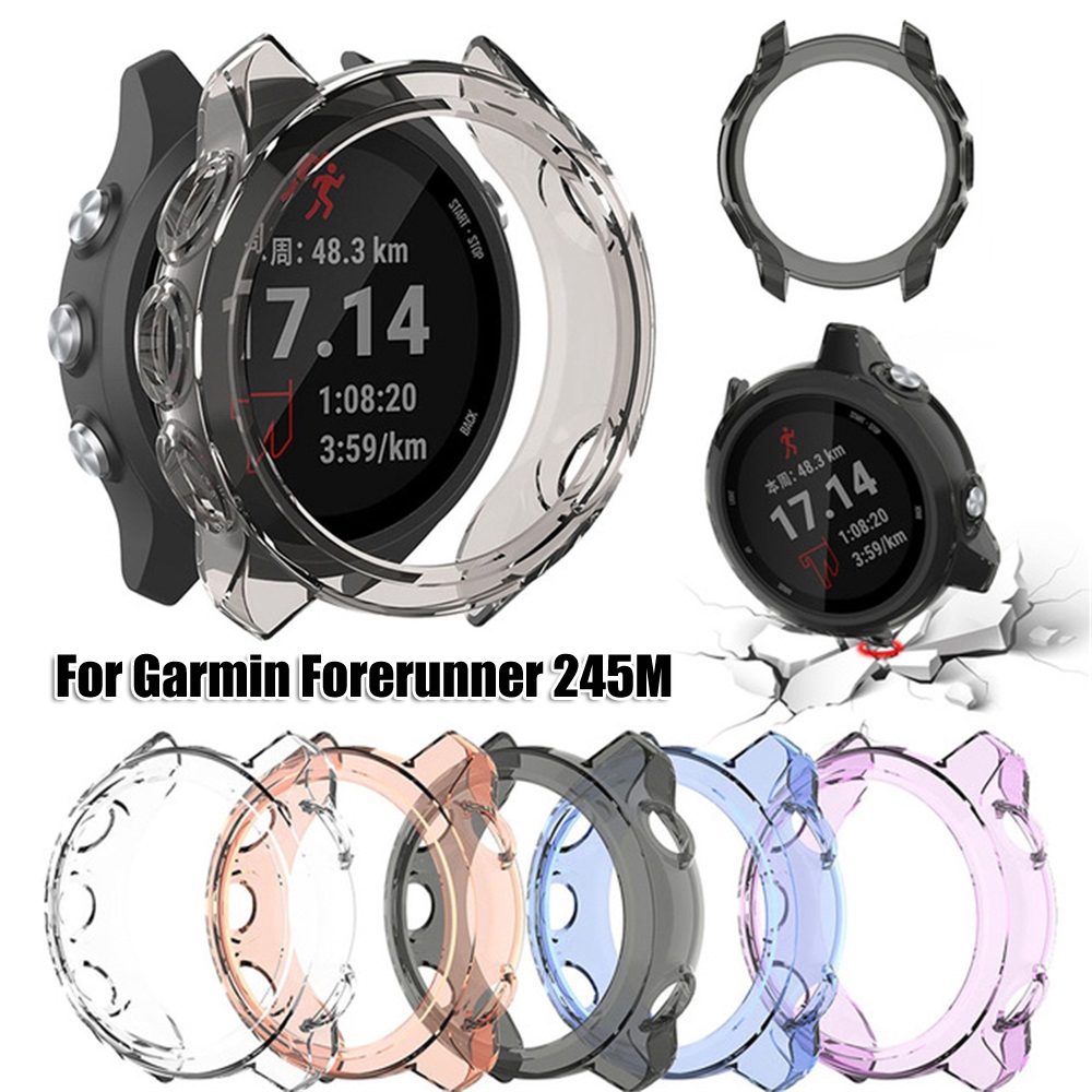 Vỏ đồng hồ đeo tay TPU mềm thể thao trong suốt chống va đập cho Garmin Forerunner 245M / 245