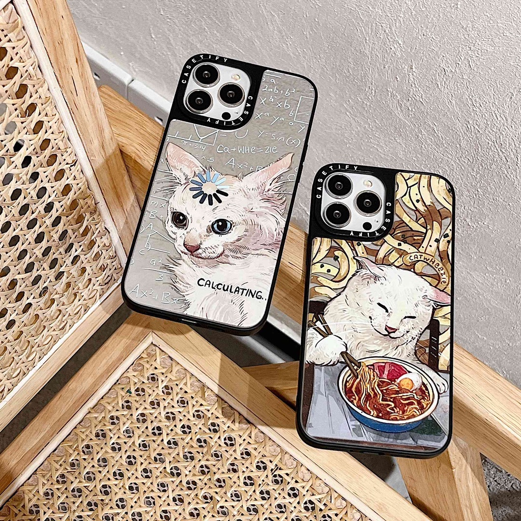 Ốp Điện Thoại TPU Trong Suốt Có Gương Hình Mèo Cho iPhone 13 Pro MAX 12 11 Pro MAX XR X XS MAX 7 / 8 Plus SE2020
