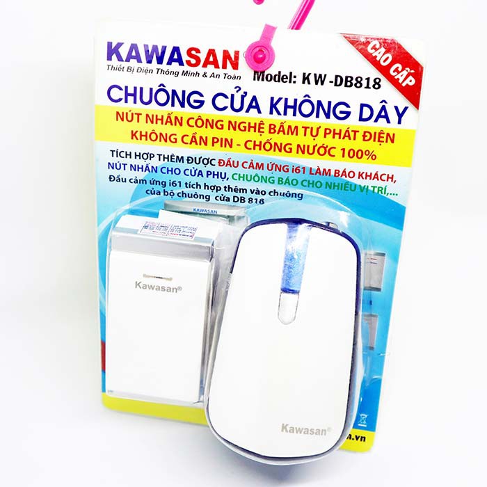 Chuông cửa không dây cao cấp(không pin, không điện, siêu chống nước) Kawasan DB818