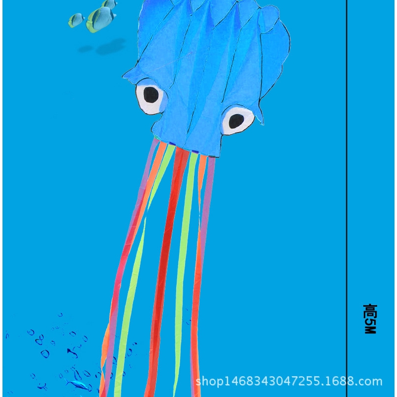 Diều thả hình bạch tuộc 3D độc đáo dây dài 4m