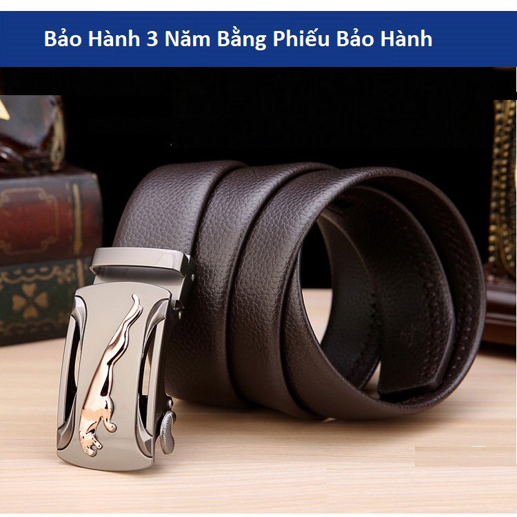 Thắt Lưng Dây Nịt Nam Da Bò 100% 2 Lớp Khóa Tự Động - Đồ Da Kingshop