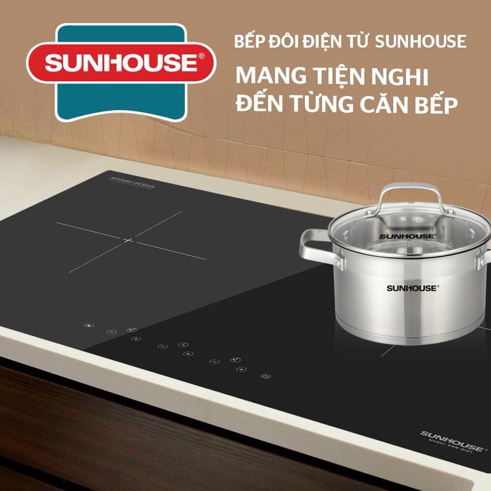 Bếp đôi điện từ SUNHOUSE SHB DI01