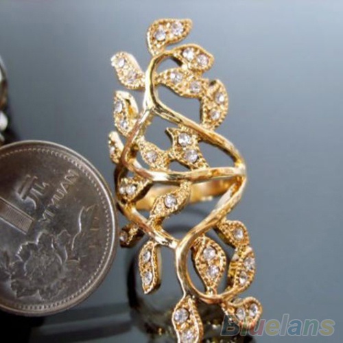 Nhẫn đốt ngón tay hình nhánh lá thời trang cho nữ