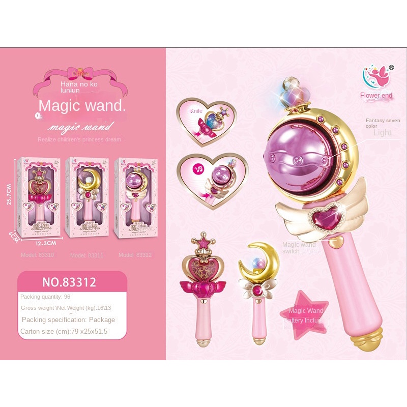 Gậy Phép Thuật Đồ Chơi Có Đèn LED Và Âm Thanh Hình Hoa Thần Tiên Mới Làm Quà Tặng Cho Bé Gái
