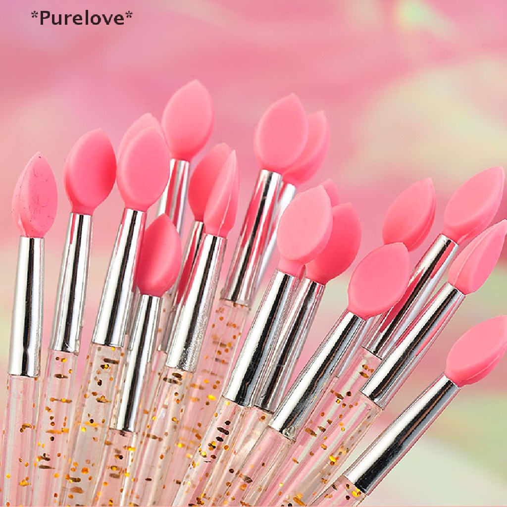 Set 10 Cọ Trang Điểm Mắt Môi Đầu Silicon Mềm Tiện Lợi