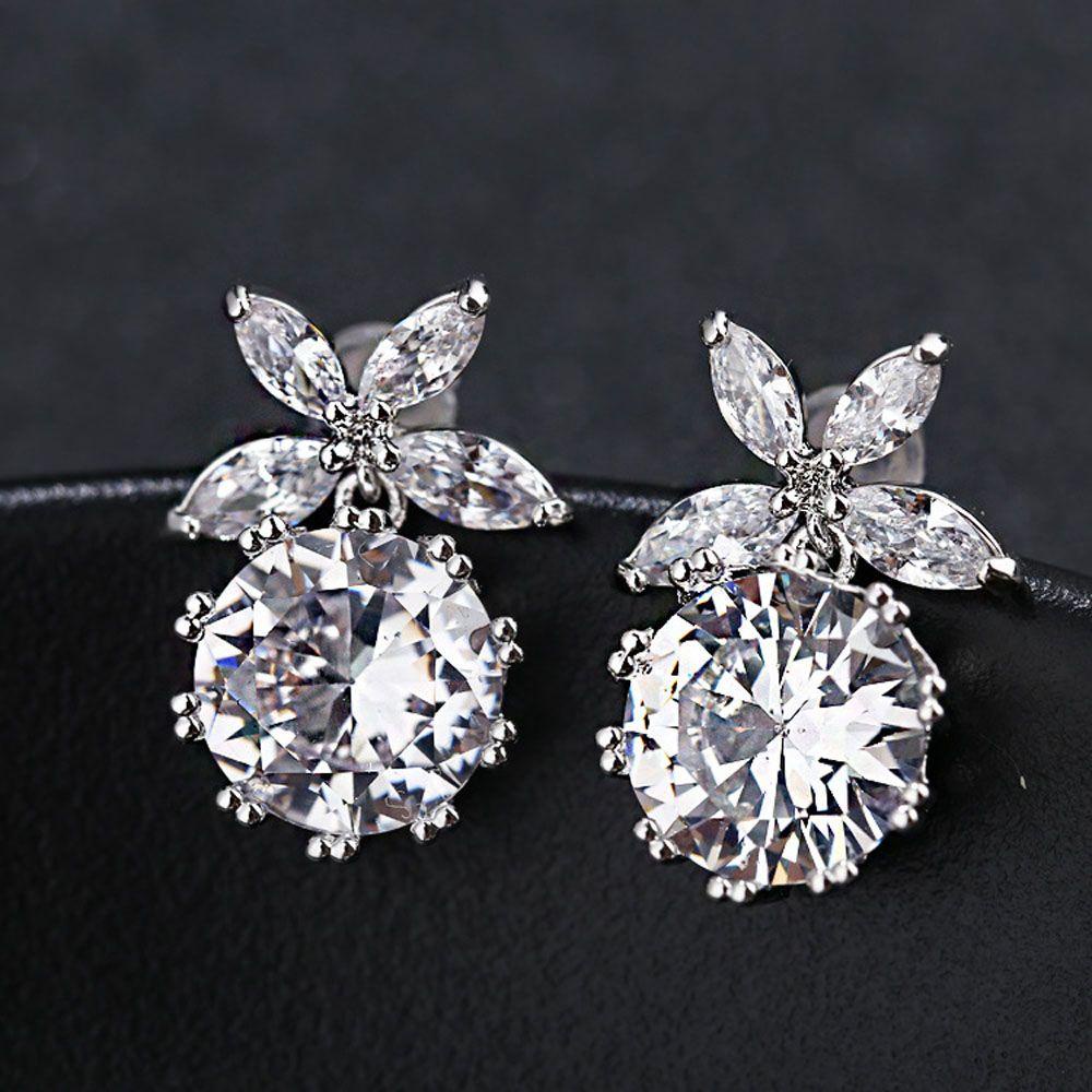 Khuyên Tai Thả Lủng Lẳng Thanh Lịch Chống Dị Ứng Cho Nữ|Trang Sức Zircon Sáng Bóng