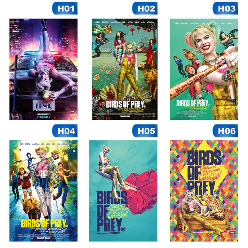 Áp phích in hình ảnh Harley Quinn trong phim Birds Of Prey mới 2020 HD cao cấp dùng trong nhà/phòng/cửa hàng/quán bar