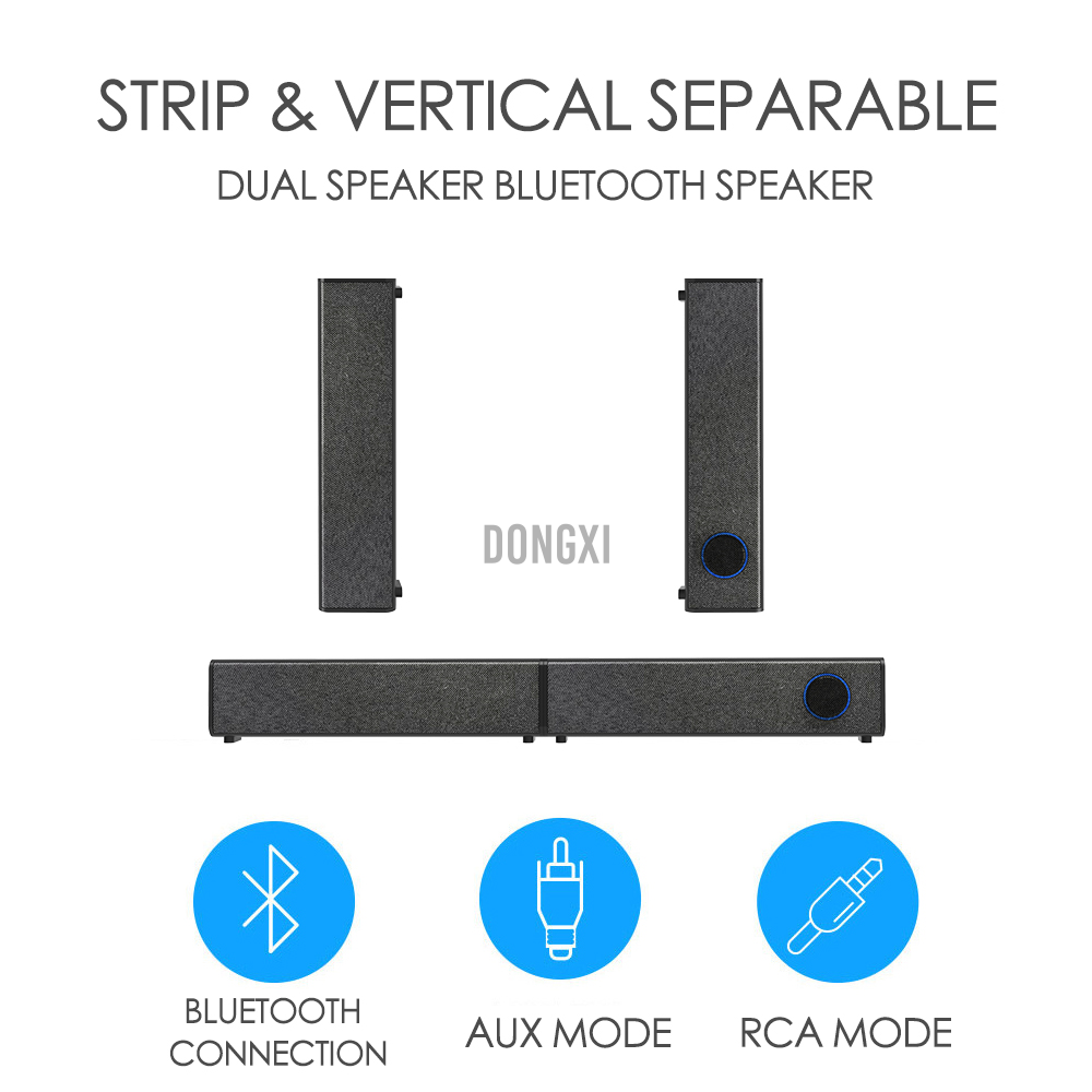 S12 TV Sound Bar Wireless Stereo bluetooth Speaker Detachable Soundbar Home Theater Dual Connection Methods for TV PC Smartphone