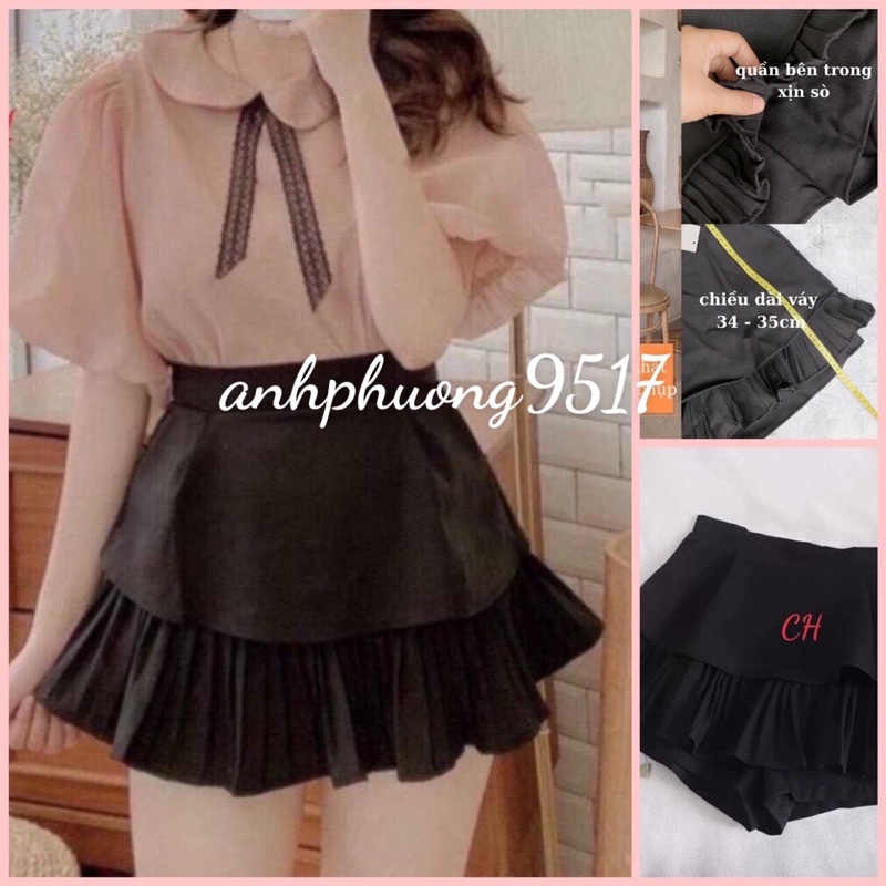 Chân Váy Xếp Li 2 Tầng Cao Cấp Đủ Size Freeship❤Có quần trong❤Đầm Tầng Ngắn Dáng xoè Vintage