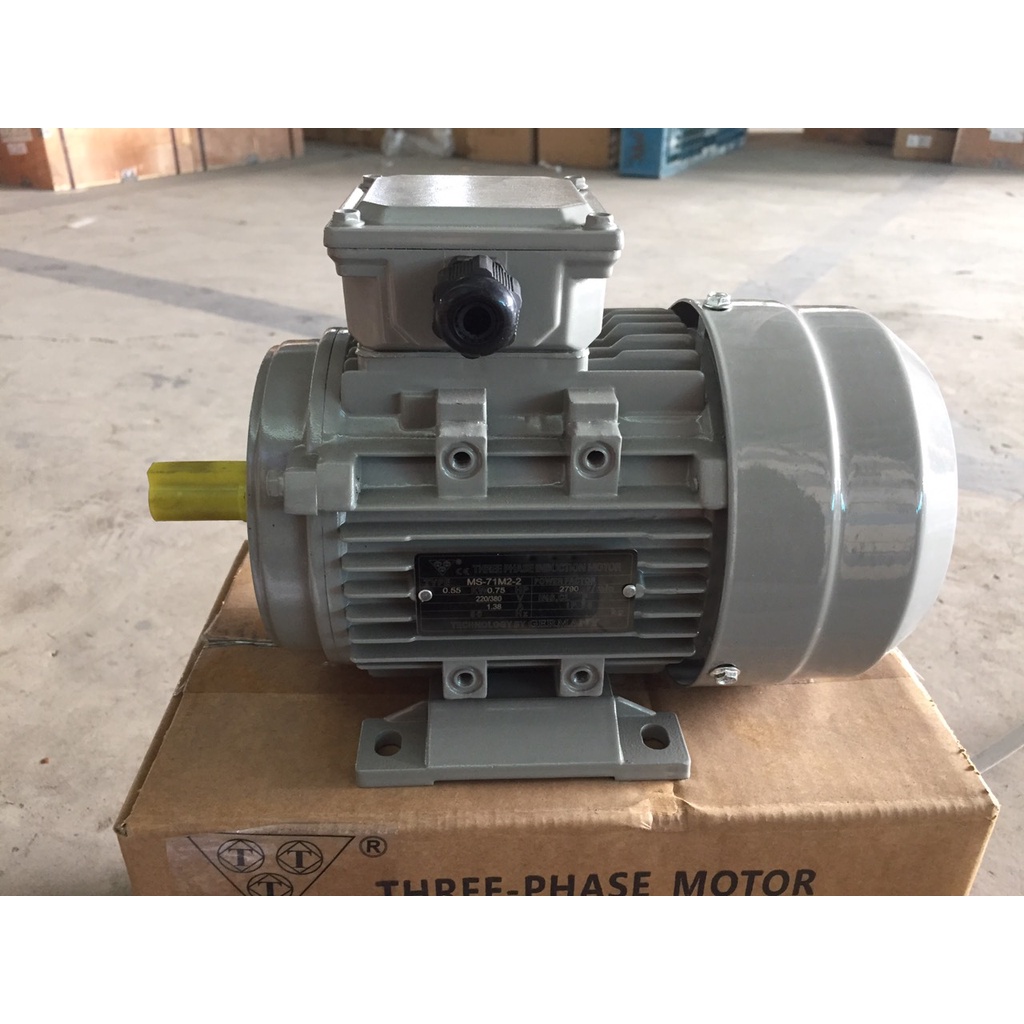 Động cơ mô tơ điện 3 pha - 0.5 ngựa  - Công nghệ Đức - 2Pole vỏ nhôm