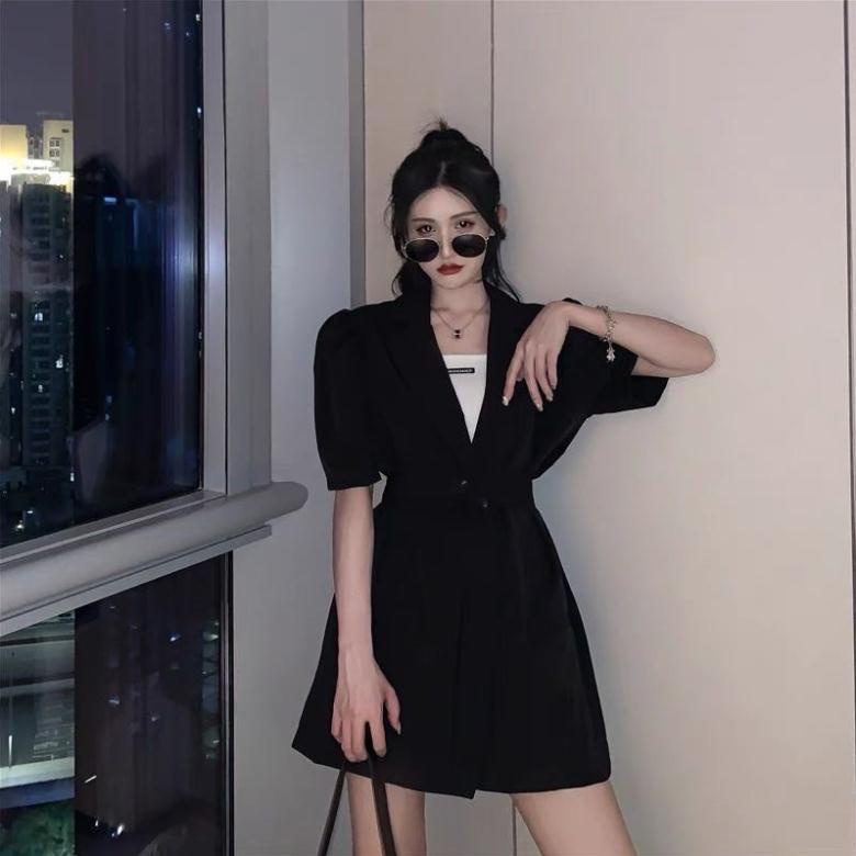 Áo vest nữ blazer tay ngắn quảng châu [VIDEO + ẢNH THÂT] 2  màu trắng và đen phong cách Hà Quốc, ulzzang A98 | BigBuy360 - bigbuy360.vn