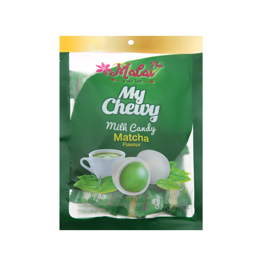 Kẹo sữa mềm hương trà xanh Malai Thai gói 67g