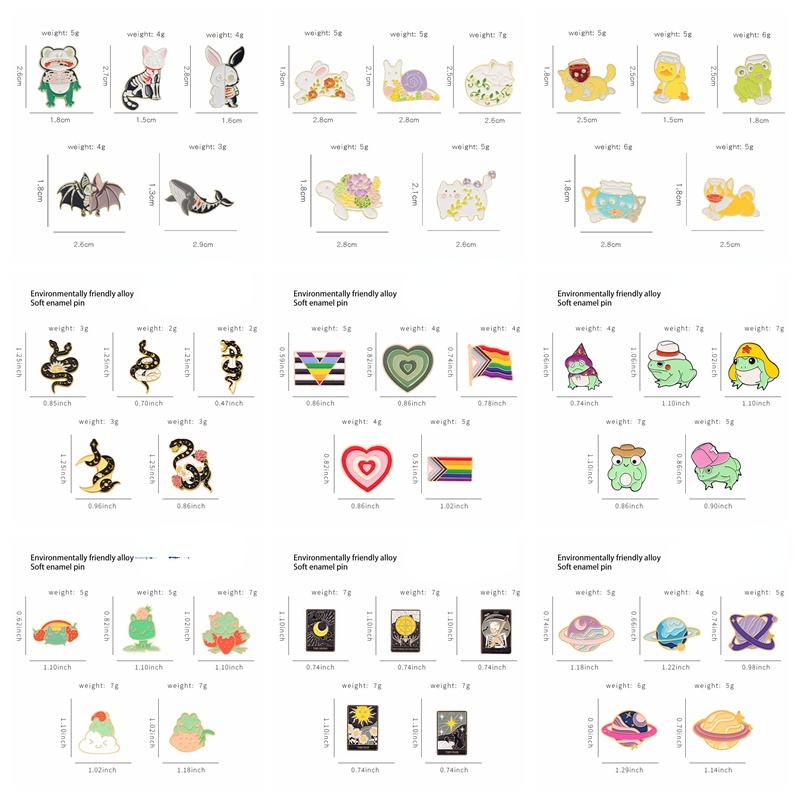 Set 5 Ghim Cài Áo Hình Động Vật Dễ Thương