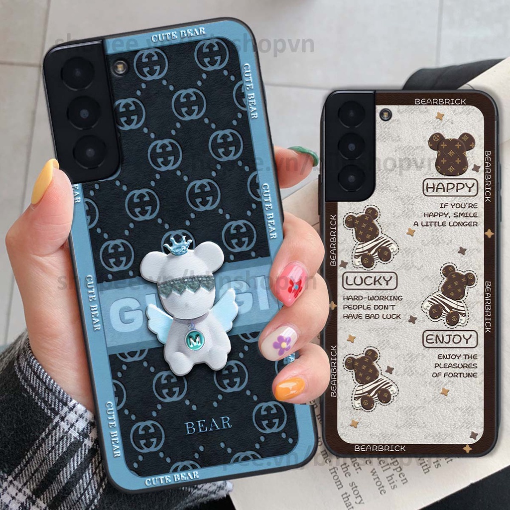 Ốp Samsung S21 / S21 FE / S21 Plus / S21+ hình gấu bear brick đẹp độc lạ, thời trang, cá tính