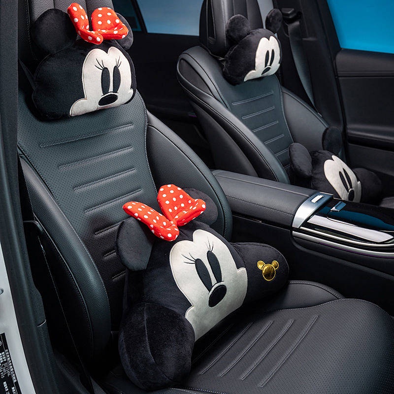 Gối tựa cổ/ tựa lưng cho ô tô hoạ tiết hoạt hình Mickey Minnie dễ thương