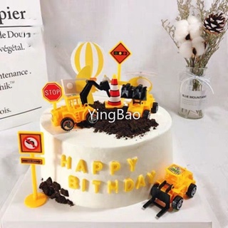 Set 11 Đồ trang trí Xe Xúc Đất Đồ Chơi Cho Bé