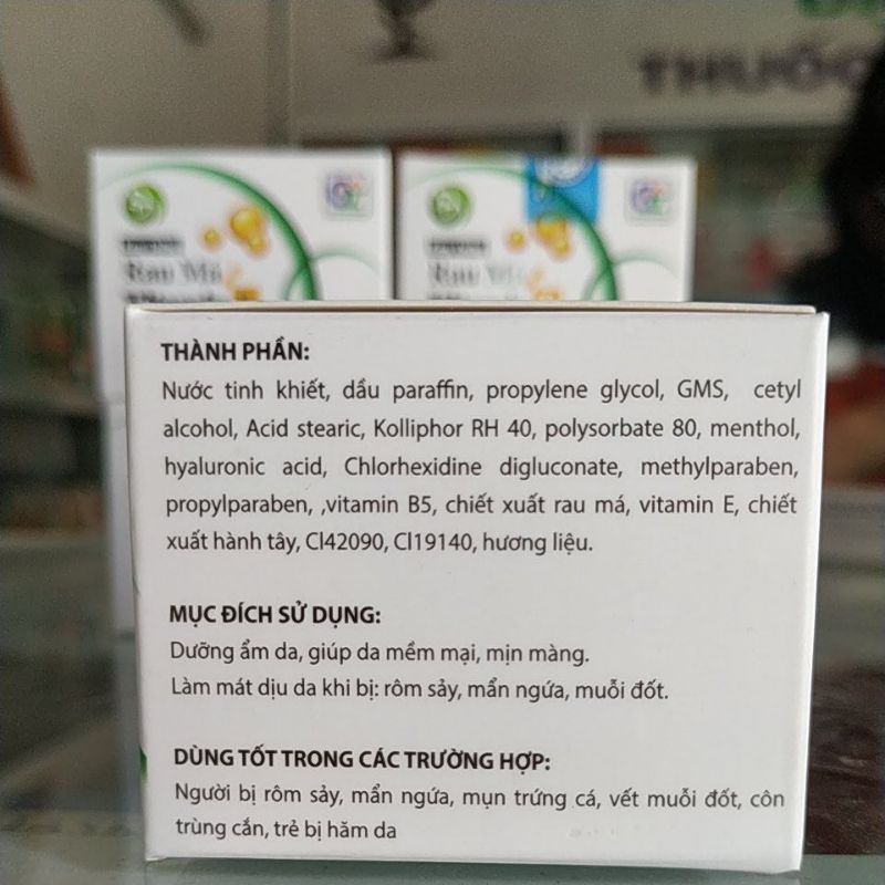 Combo 2hộp Kem dưỡng Rau má Vitamin E GT Pharma mụn nhọt, rôm sẩy, mẩn ngứa, mềm da