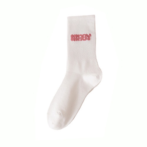 Đôi Vớ Thể Thao Thu Đông Dài Trung Bình Màu Hồng In Hình Gấu Hoạt Hình Dễ Thương Chống Rơi Cho Nữ Sinh