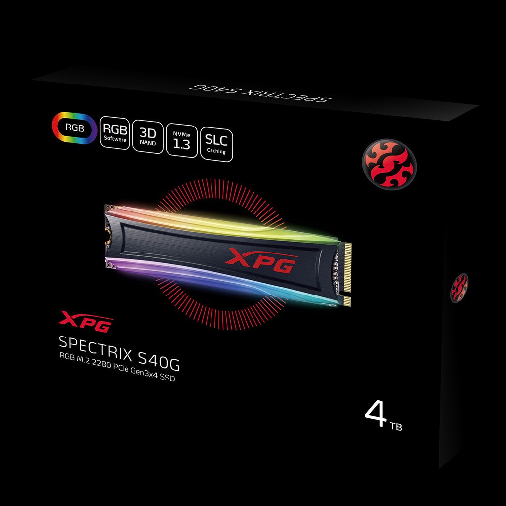 Ổ CỨNG SSD ADATA XPG AS40G 512GB M.2 PCIe Tản nhiệt LED RGB - Hàng Chính Hãng