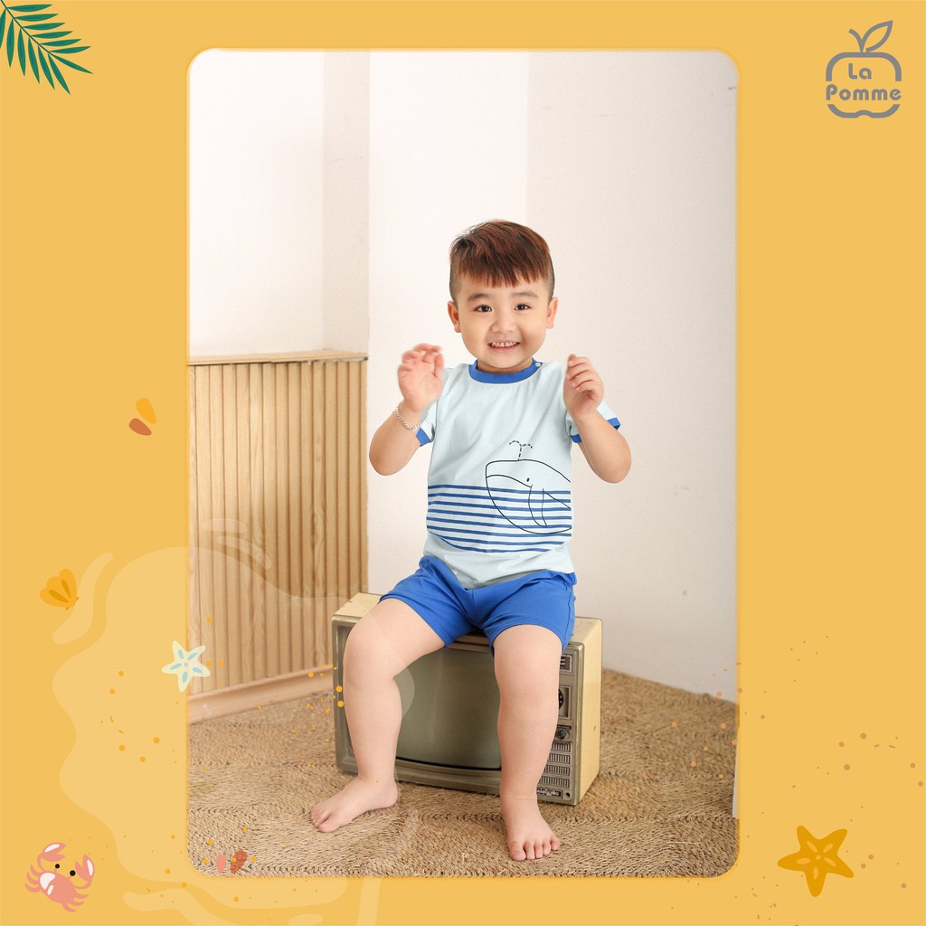 [Link 4] La pomme sale bộ quần áo cộc tay La pomme cho bé trai từ 6 tháng đến 5 tuổi