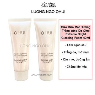 [Lọ mini 40ml] Sữa rửa mặt dưỡng trắng da mờ nám Ohui Extreme White Foam Snow vitamin 40ml