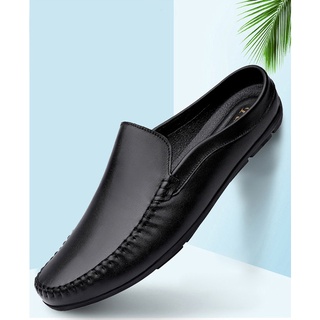  Giày Lười Sục Nam Da Thật Dáng Đẹp  Không Tụt Gót GD18 