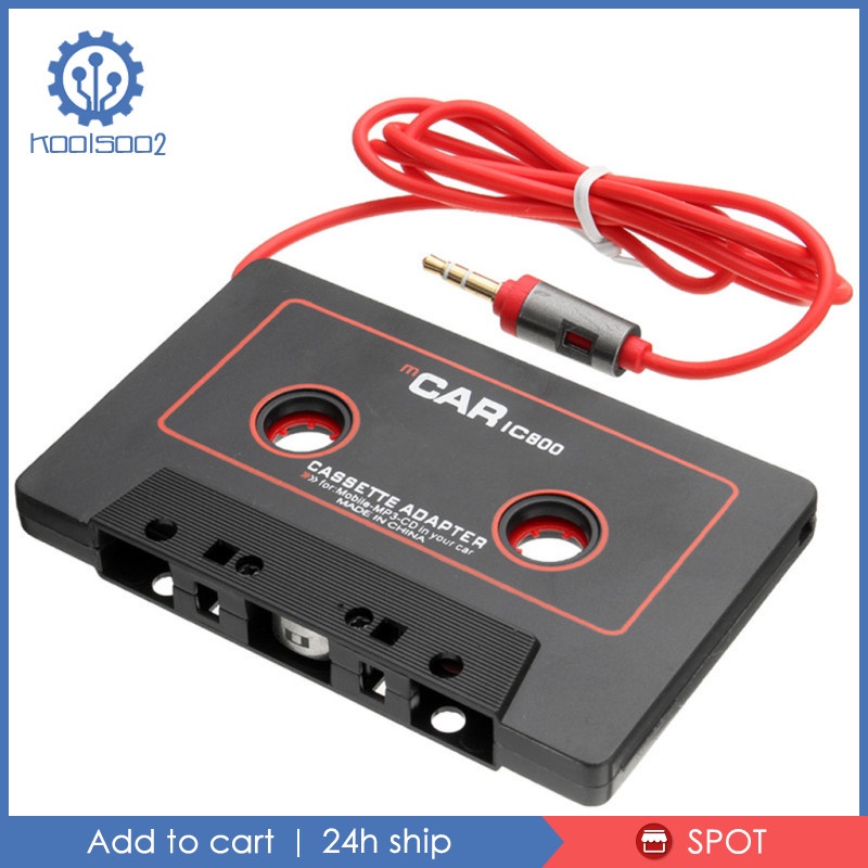 Car Cassette Adaptor 3.5mm AUX Tape Converter for iPod MP4, Black