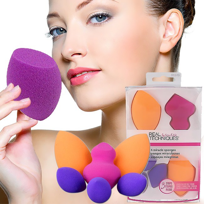 SET BÔNG MÚT TRANG ĐIỂM REAL TECHNIQUES SIX MIRACLE SPONGES CHÍNH HÃNG - 7825