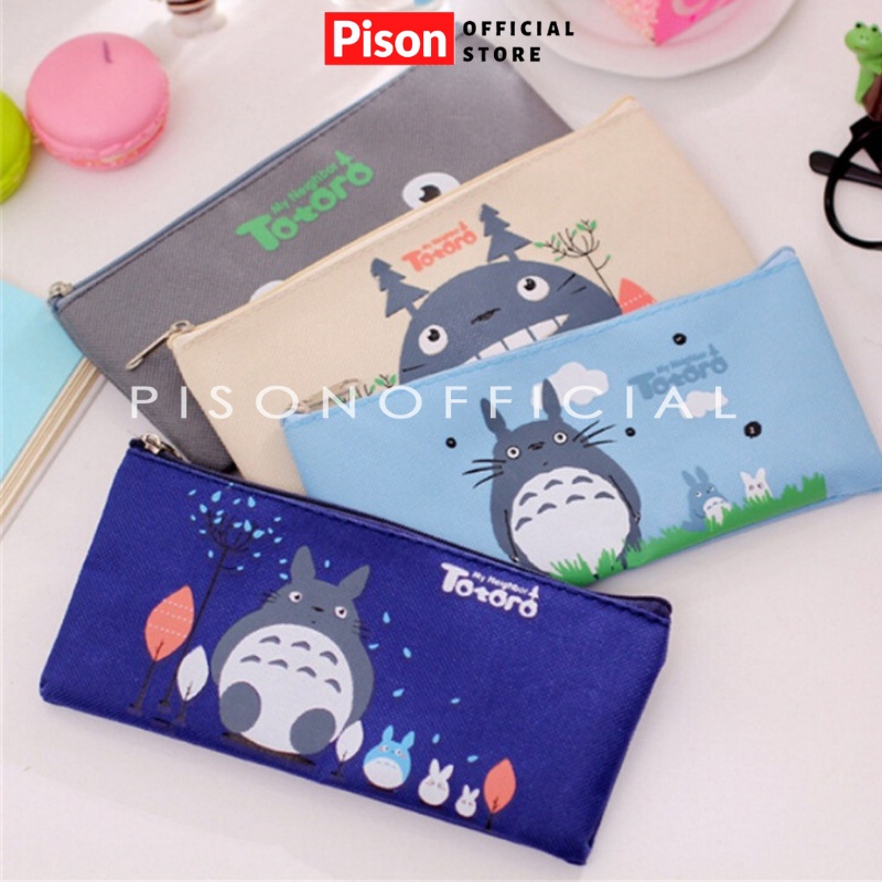 Túi bút vải Totoro Pison, bao bút họa tiết dễ thương 19*9cm – SP0122 – 1 cái