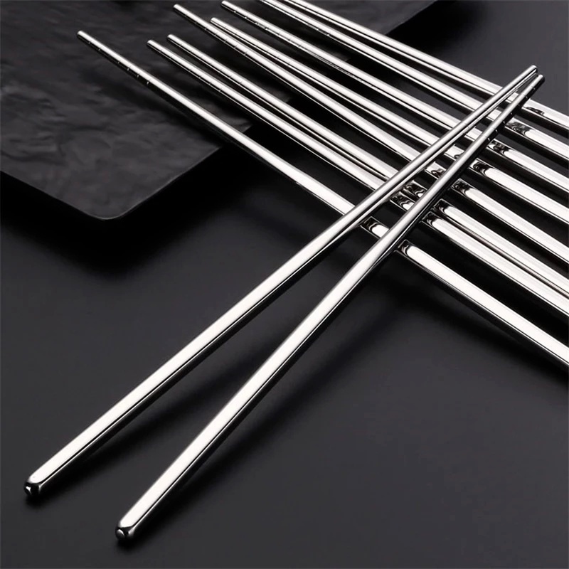 1 Đôi Đũa Thép Không Gỉ Chống Trượt Trọng Lượng Nhẹ An Toàn Cho Sức Khỏe