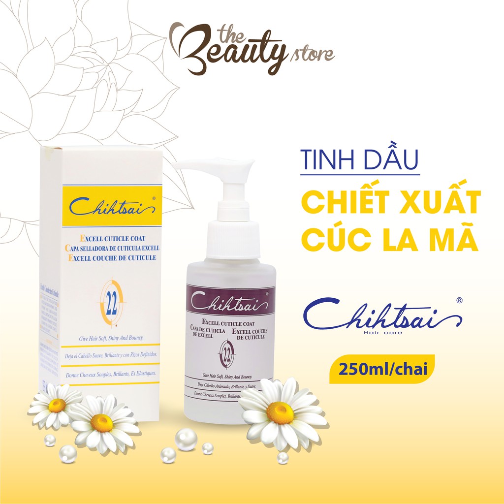 Tinh Dầu Dưỡng Bóng Tóc, Cấp Ẩm Chuyên Sâu Chihtsai Chiết Xuất Từ Hoa Cúc La Mã, No.22 Excell Curticle Coat 75ml F55