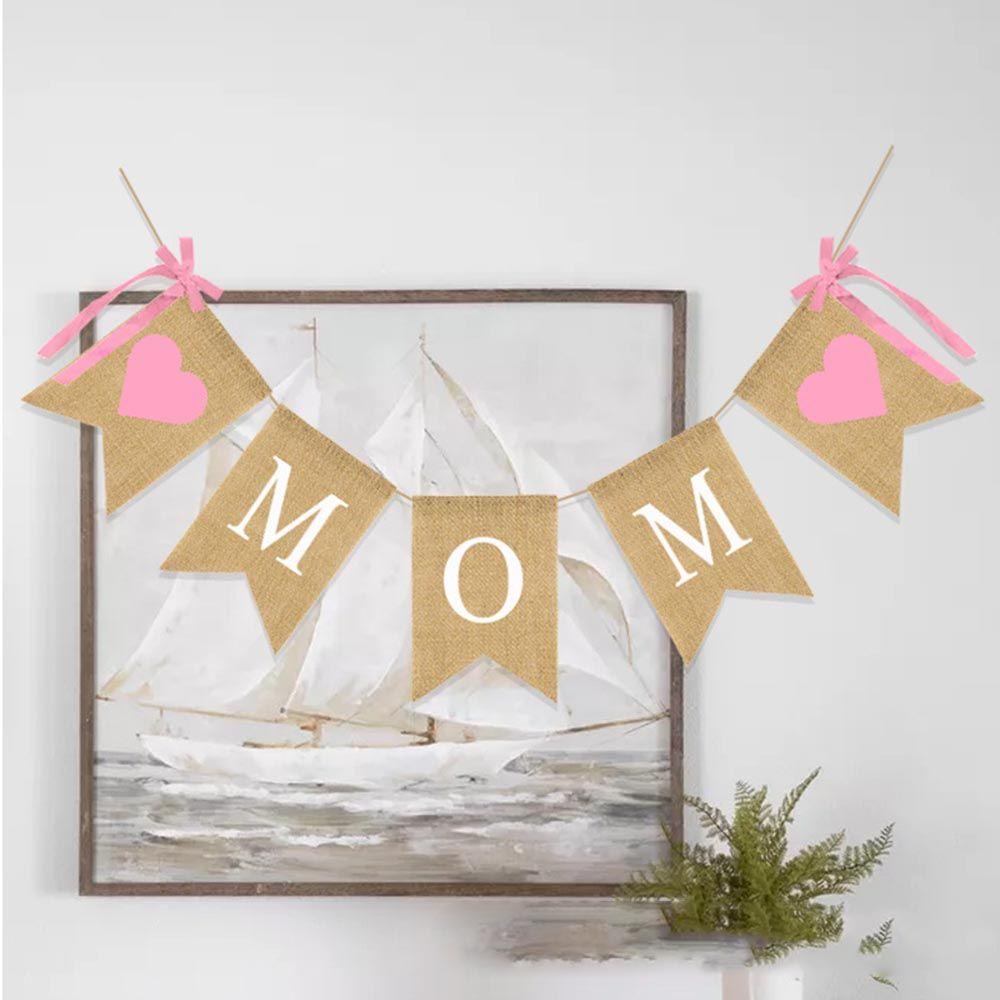 Cờ Vải Lanh In Chữ Happy Mother 'S Day Dùng Trang Trí Ngày Của Mẹ