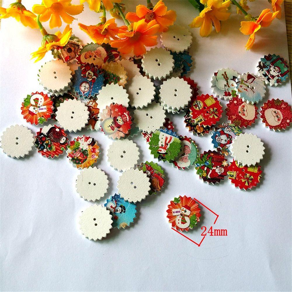 Bộ 50 Nút Gỗ Trang Trí Scrapbook