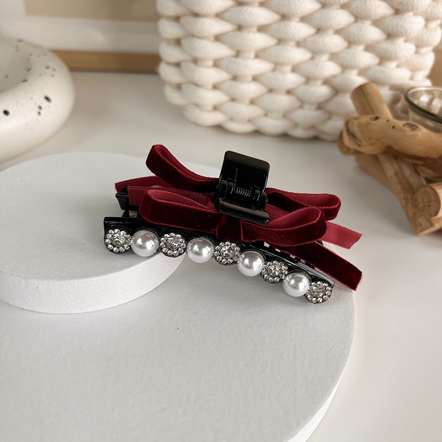 Kẹp tóc càng cua đính đá và ngọc trai thời trang cho nữ