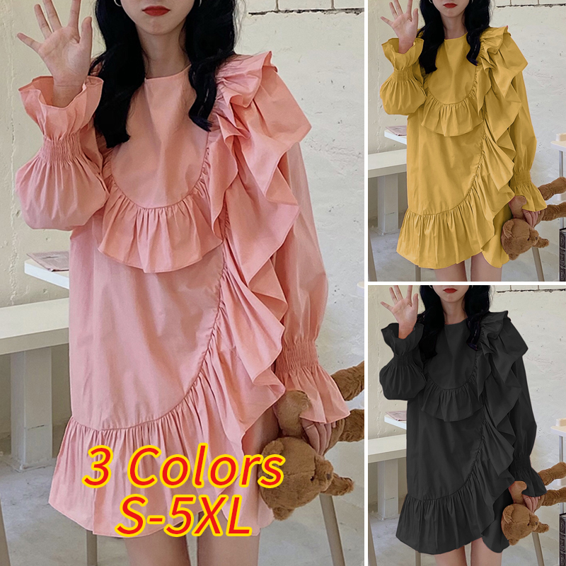 Đầm VONDA Tay Dài Phối Bèo Phong Cách Hàn Quốc Cho Nữ | BigBuy360 - bigbuy360.vn