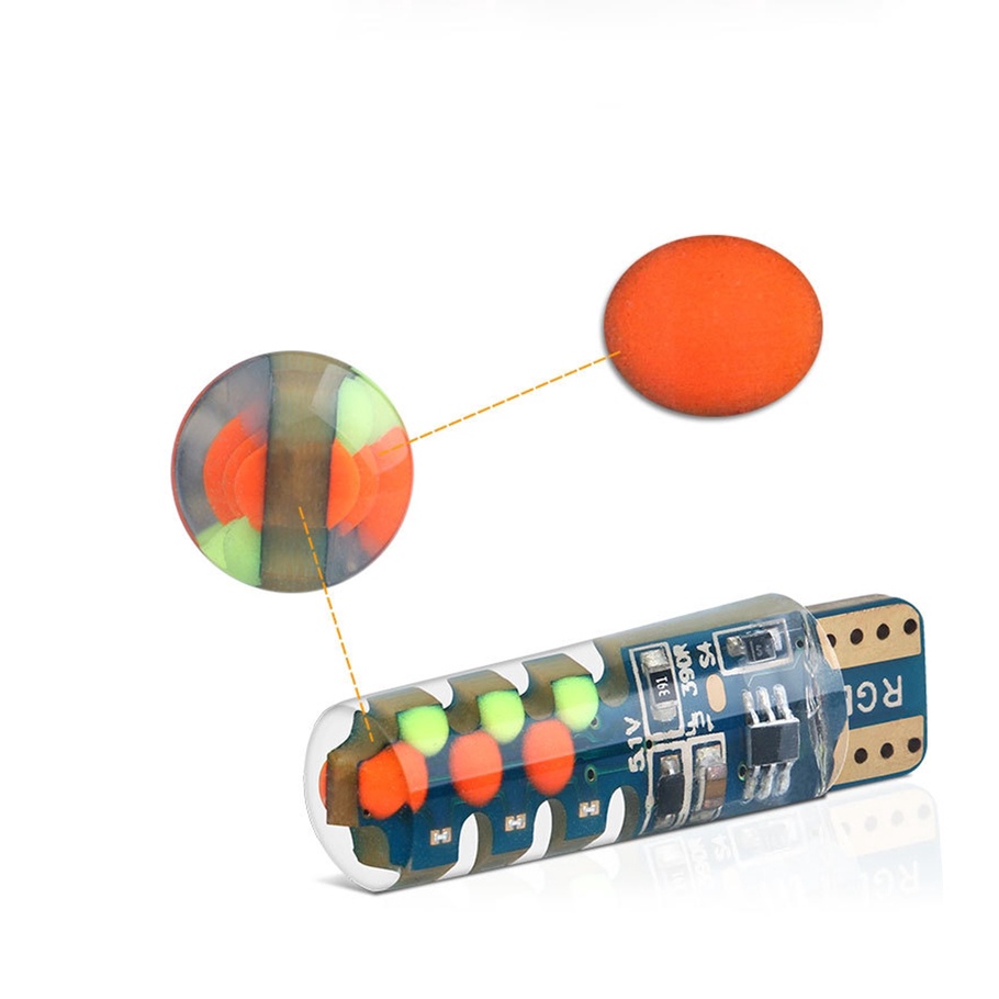 Bộ 2 led demi xi nhan T10 tự đổi màu xe máy 12V ( 1 cặp )