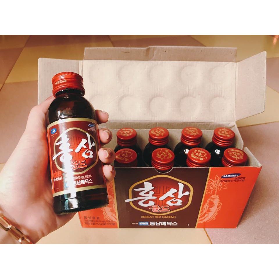 Nước Hồng Sâm Hàn Quốc Hộp 10 Chai x 100ml - hoanggamkorea