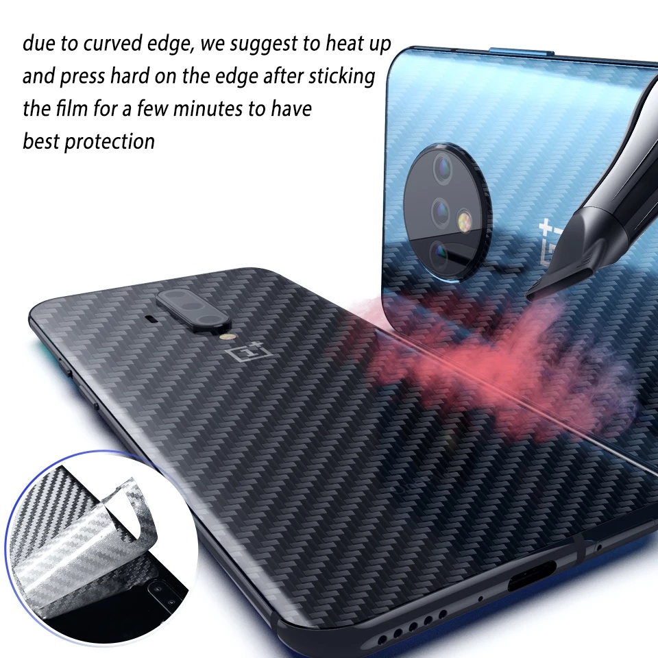 Miếng Dán Lưng Sợi Carbon 3D Cho OnePlus 10 Pro Nord CE 2 Lite 5G 9 8 7 Pro 9RT 8T 7T 6T