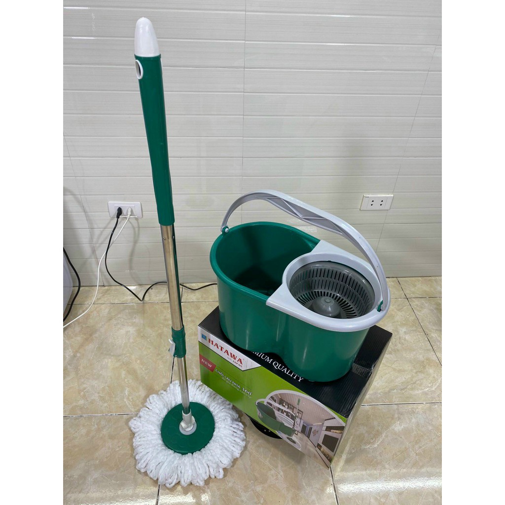 Bộ Cây Lau Nhà Tự Vắt Xoai 360 Độ Chính Hãng Cao Cấp Tặng Kèm 2 Bông Lau