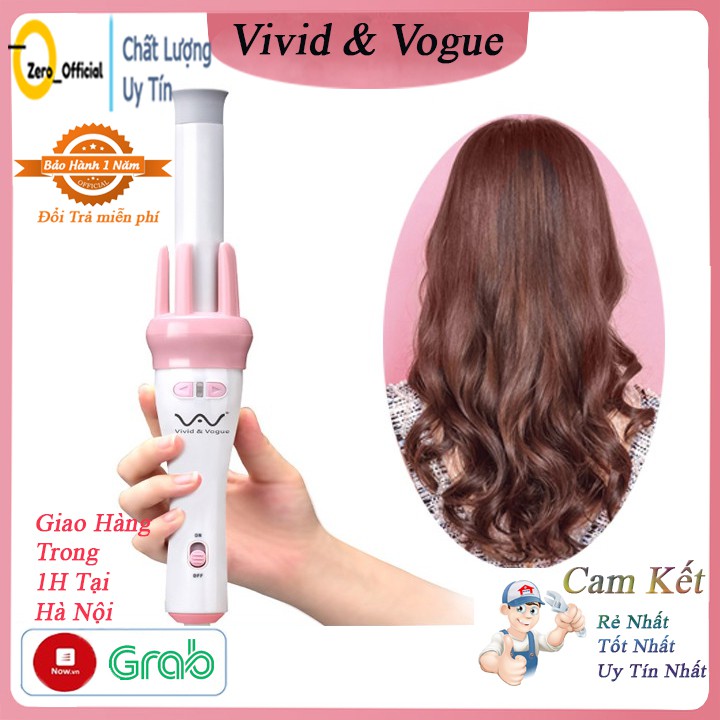 Máy Uốn Tóc Xoăn Xoay Tự Động 360 VIVID &amp; VOGUE,Máy Làm Tóc Uốn Xoăn Tự Động - Hàng Chính Hãng Bảo Hành 1 năm.