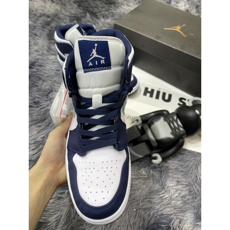 giầy thể thao sneaker cao cổ navy high xanh (ảnh thật + full box)