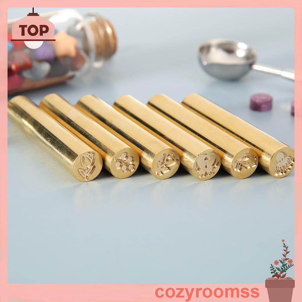 Con dấu niêm phong bì thư bằng đồng thau hình trụ cổ điển DIY