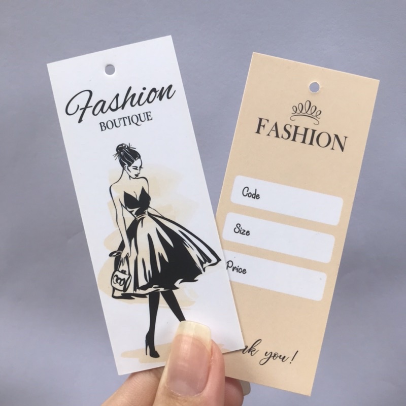 SET bộ 2 NHÃN MÁC TAG QUẦN ÁO giúp nâng cao thương hiệu cho shop -  set 100 bộ - mẫu 12