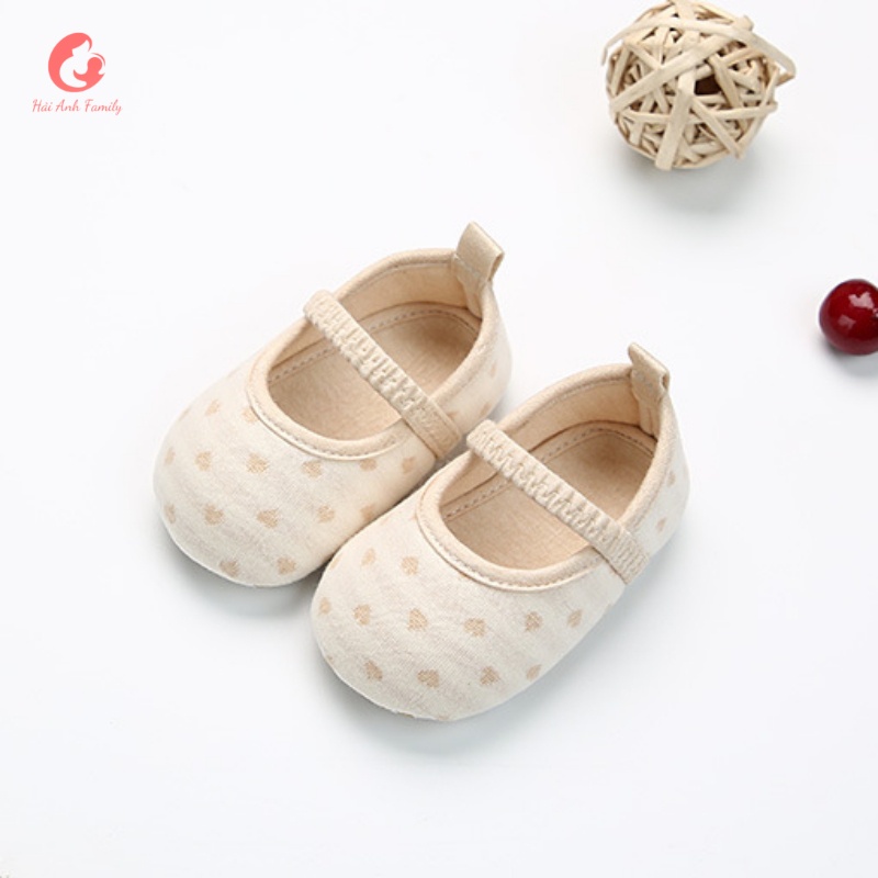 Giày tập đi cho bé chống trơn trượt, chất liệu cotton hữu cơ tự nhiên 100%