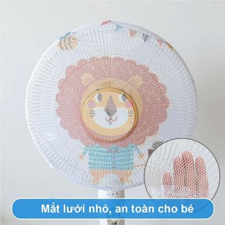 [HCM] Lưới Bọc Quạt Máy Dày Dặn Size To Có Dây Rút An Toàn Cho Bé